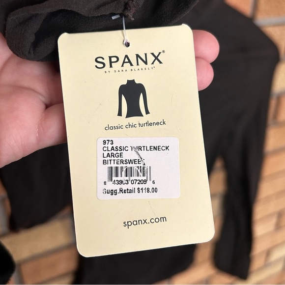NWT Spanx On Top & In Control Classic Chic Turtleneck Top Bittersweet Brown - Picture 8 of 8